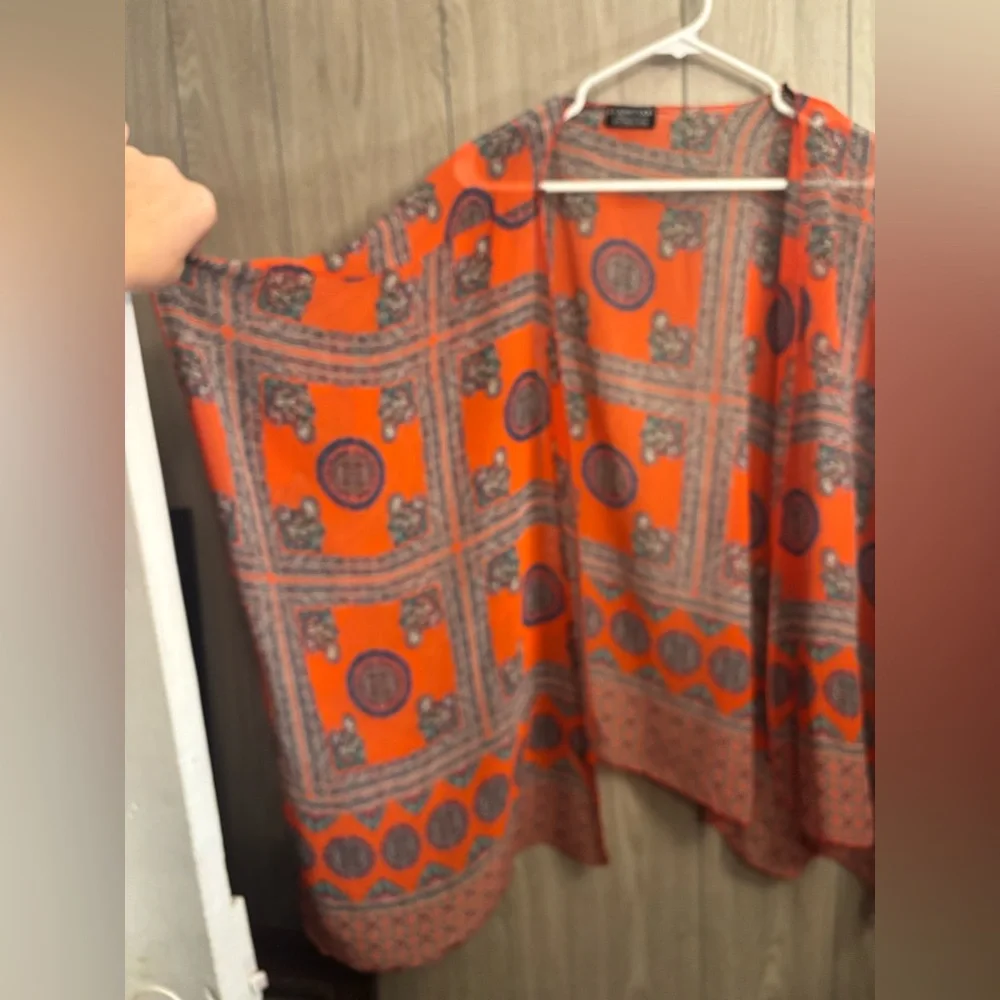 Papermoon Vibrant Orange Patterned Top - Picture 2 of 4